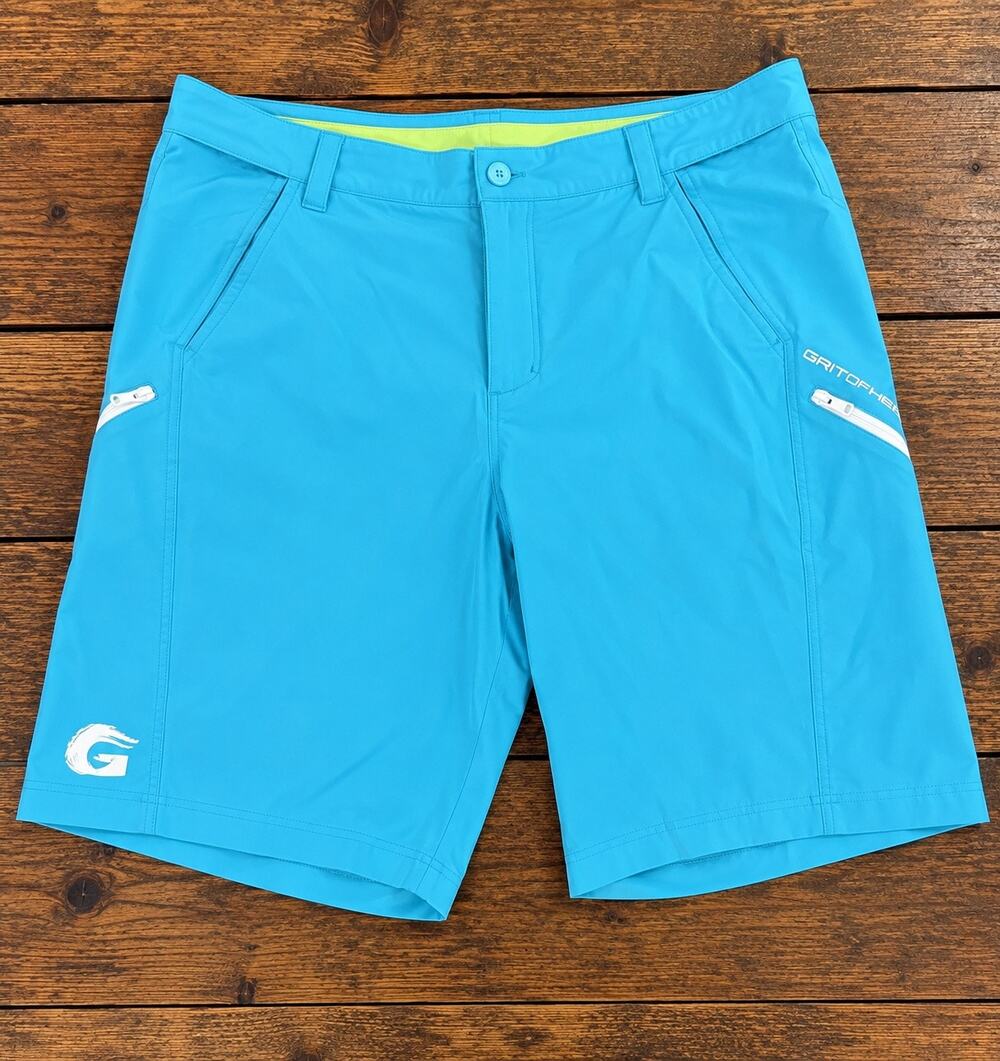 Gator Waders BRKLNE Series Performance Fishing Shorts Men’s 2XL Aqua Blue